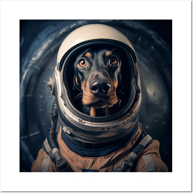 Astro Dog - Black and Tan Coonhound Wall Art by Merchgard